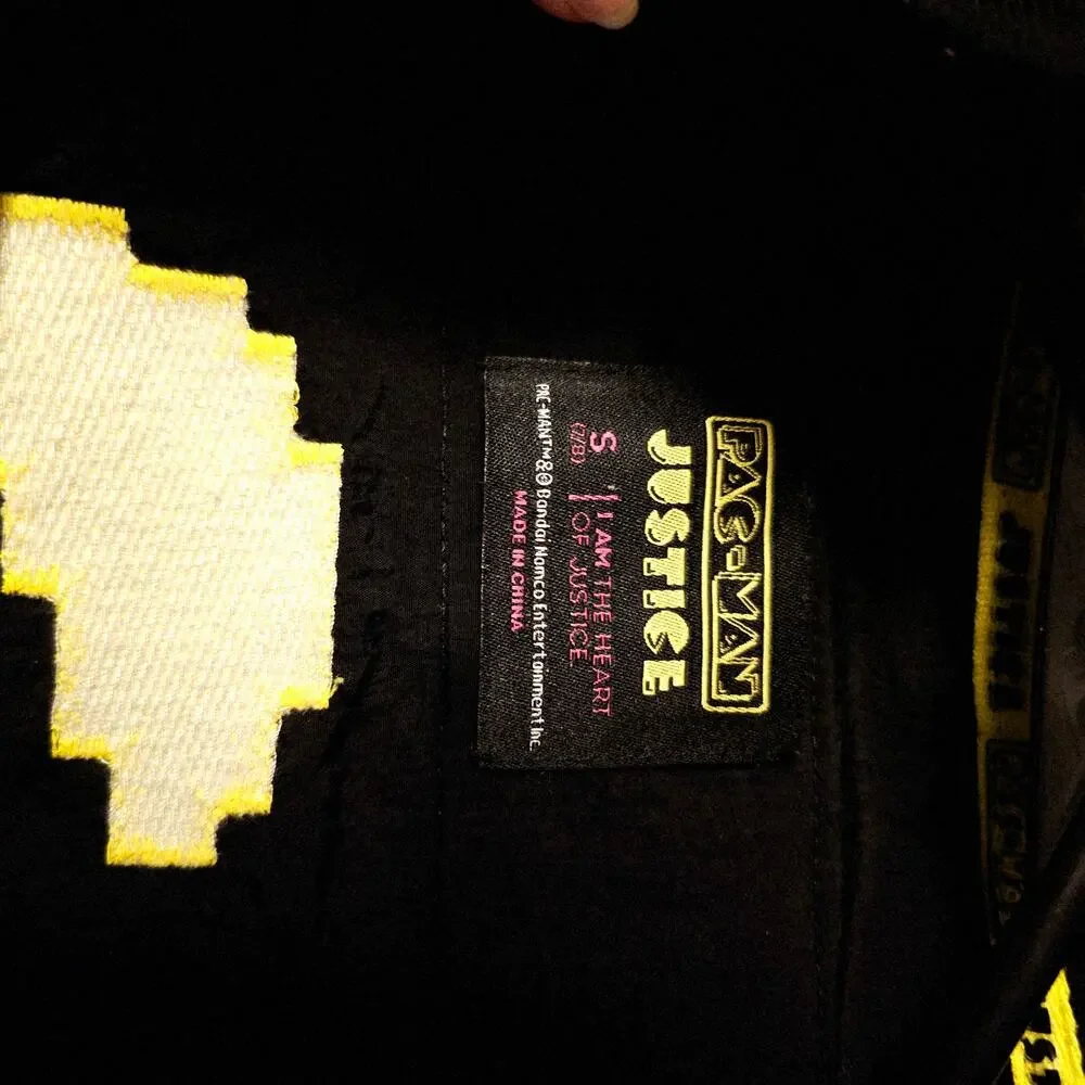 Justice Pac-man zip up bomber jacket size kids 7/8